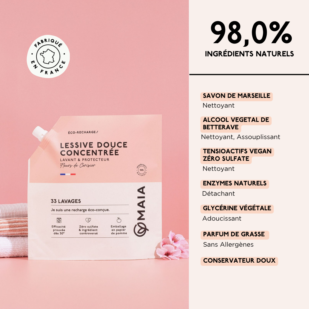 Eco-Recharge Lessive Fleurs de cerisier 33 lavages