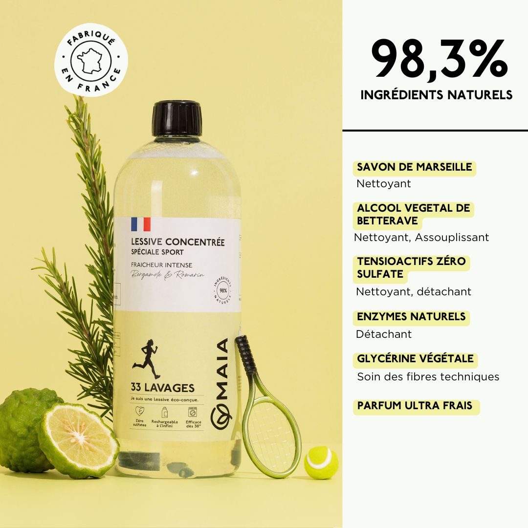 Lessive Spéciale Sport Fraîcheur Intense Bergamote & Romarin