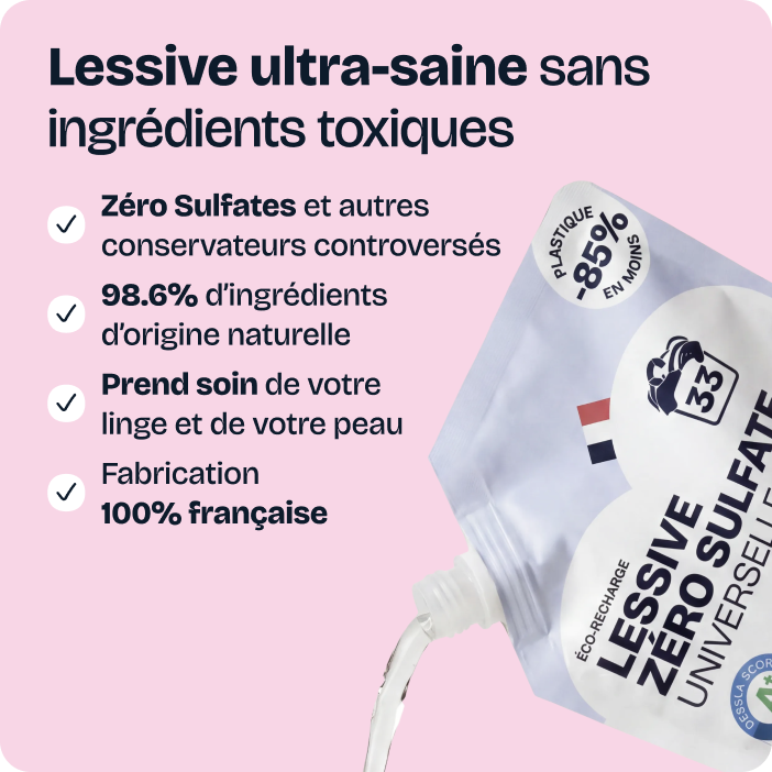 1.NEW Lessive Universelle Zéro Sulfate - Fleur de Cerisier