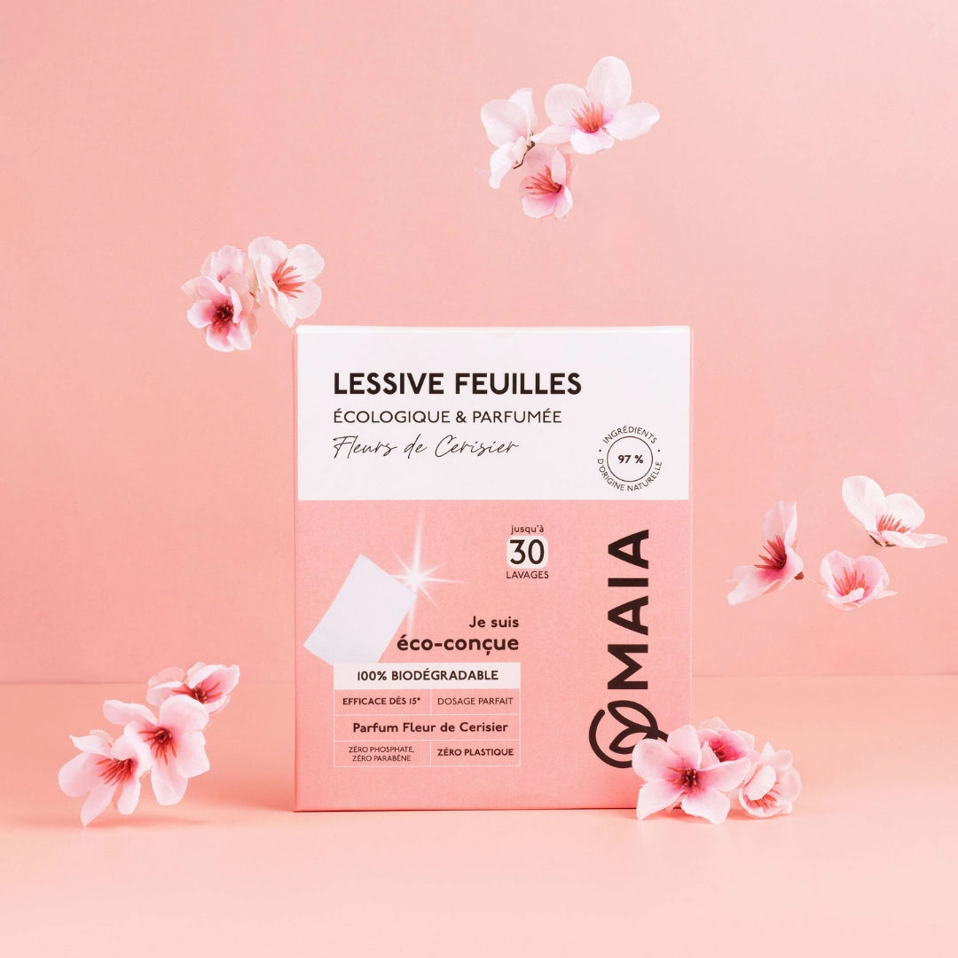 Lessive Feuilles Écologique Fleurs de Cerisier - 60 lavages