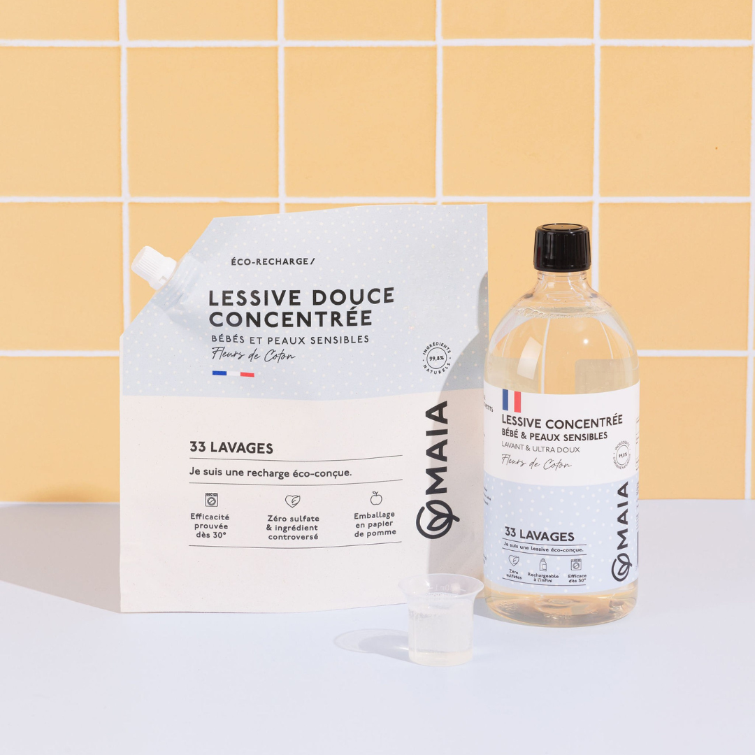 Duo Lessives Bébé & Peaux Sensibles Fleur de Coton - 66 lavages