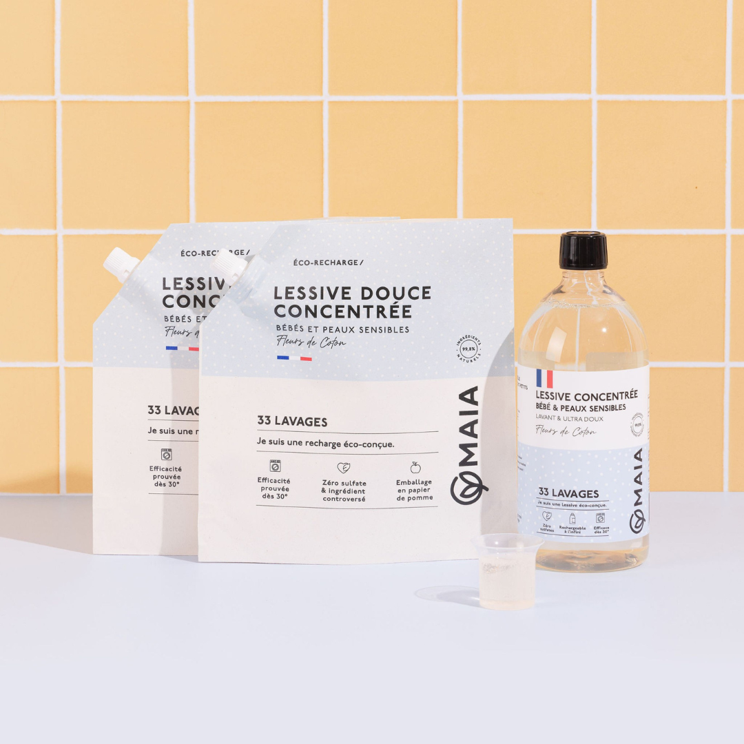 Trio Lessives Bébés & Peaux Sensibles Fleurs de coton - 99 lavages