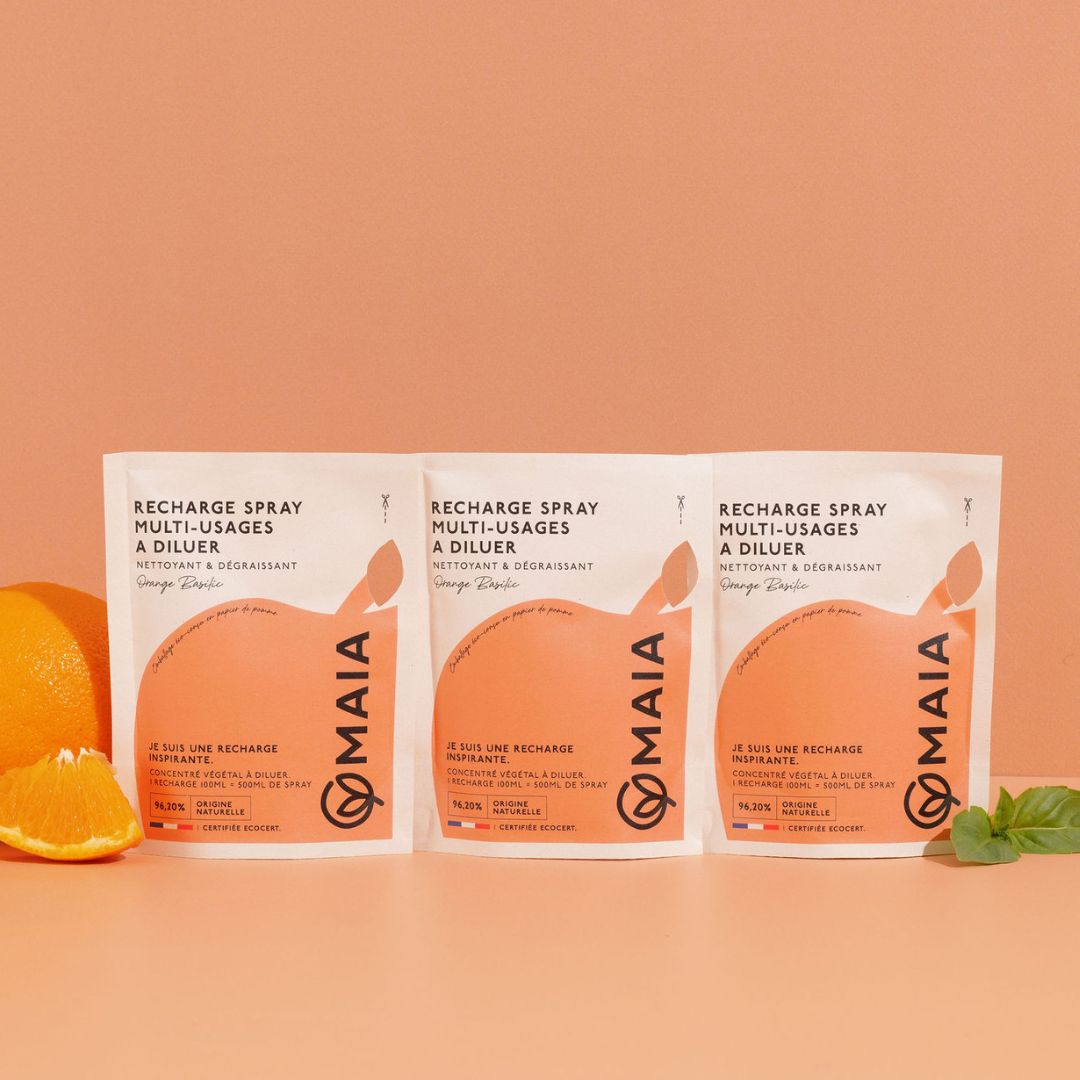recharge spray écologique orange basilic